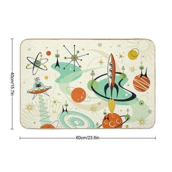 Atomic Cats in Space ©studioxtine Bath Mat
