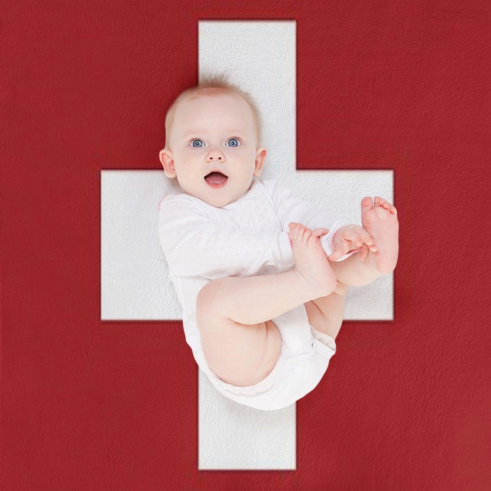 Swiss Cross Red Throw Blanket