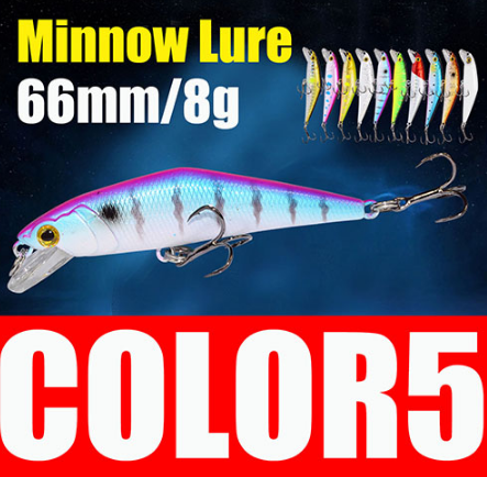 AFISHLURE Bass Wobblers Trout Fishing Lure  66mm/8g Minnow  Hard Baits Iscas Artificial Pesca Leurre