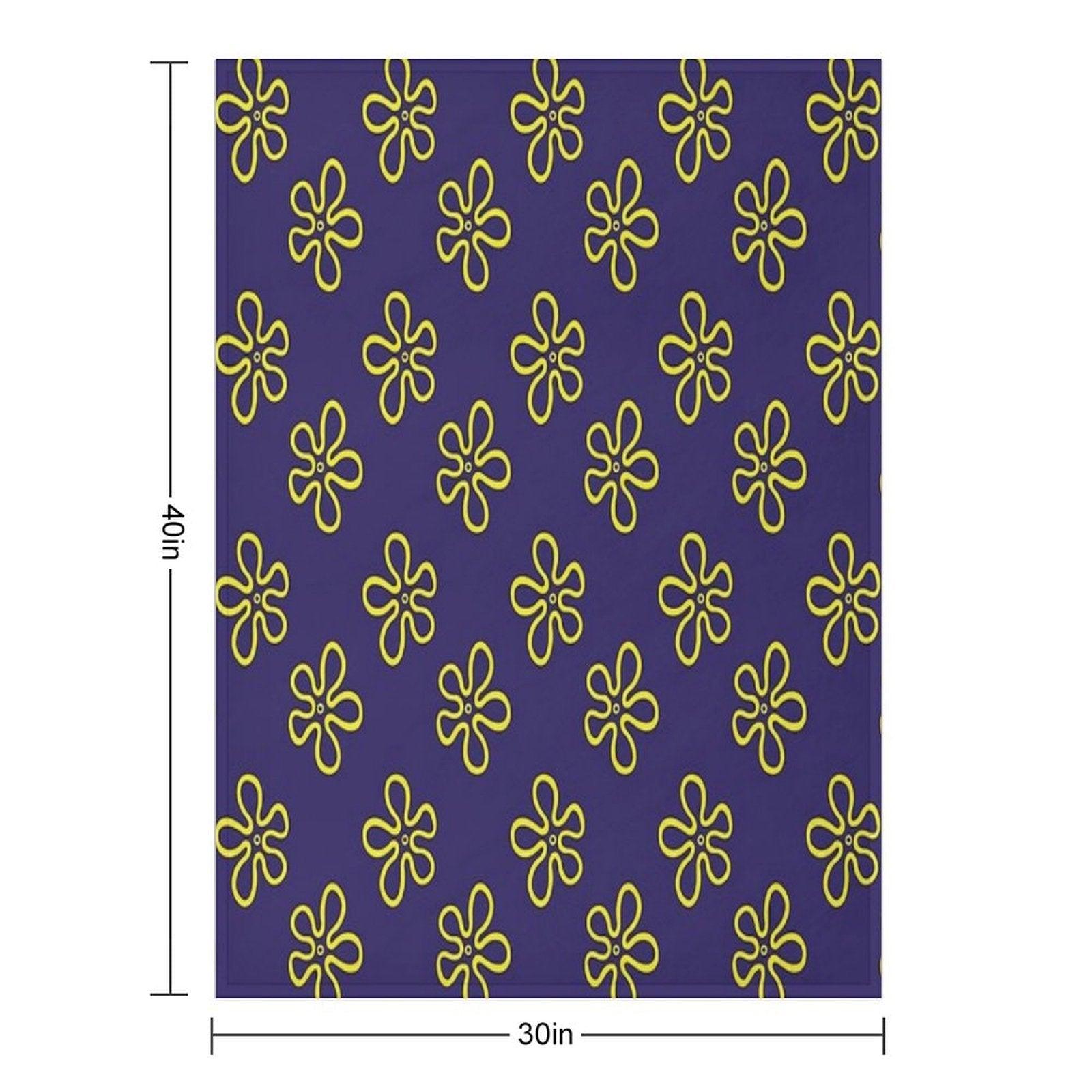 Spongebob's Floral Pattern (Purple) Throw Blanket
