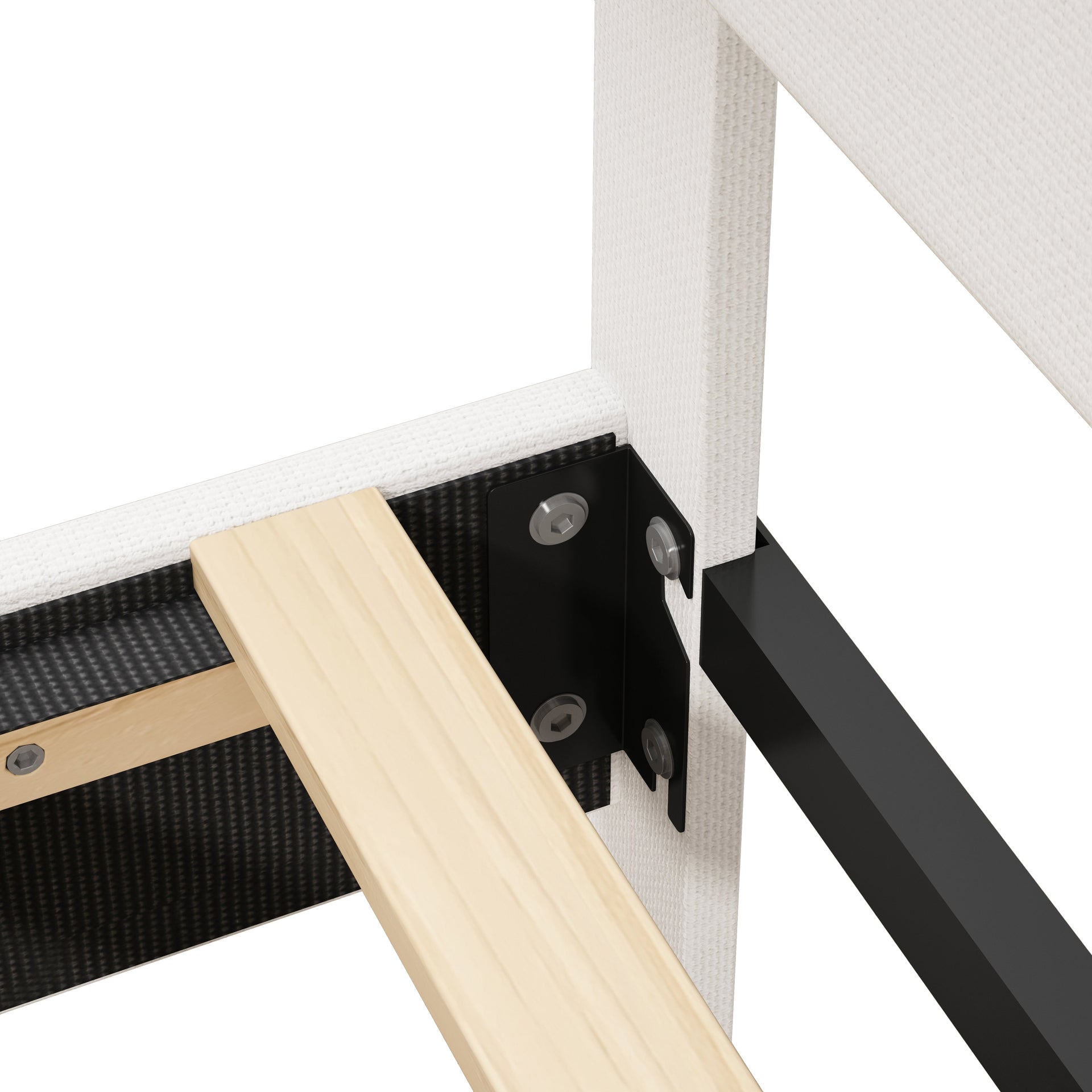 King Size Bed Frame with Adjustable Headboard