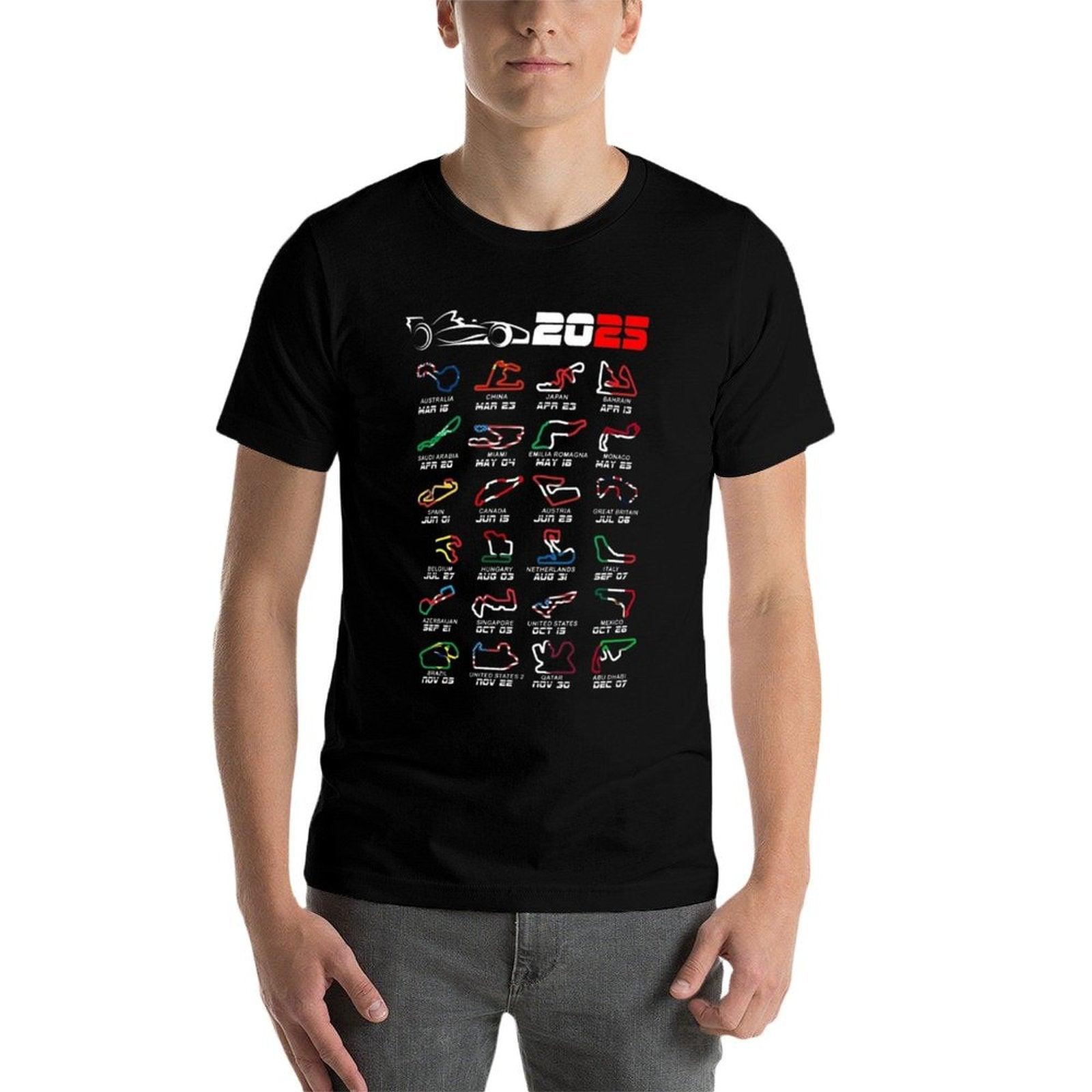 Calendar Formula Race Cars 2025 Circuits Colors  Classic T-Shirt
