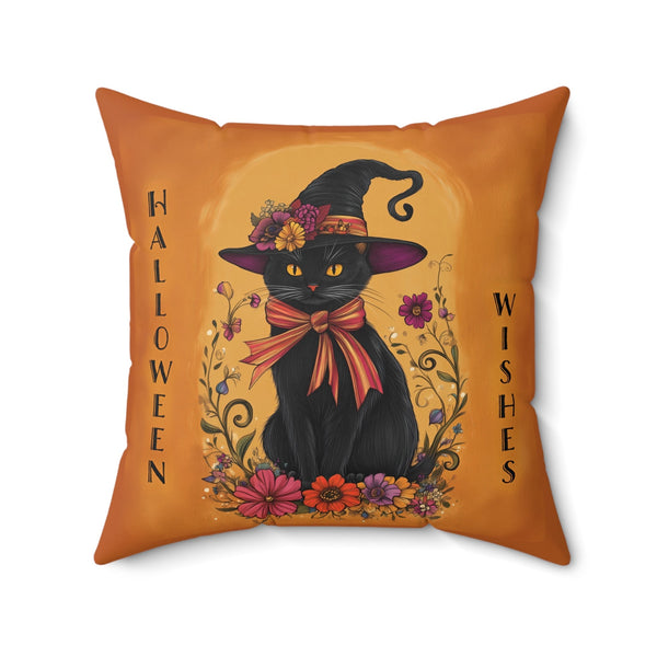 Microsuede Cushion / Halloween Art / Boho Cats