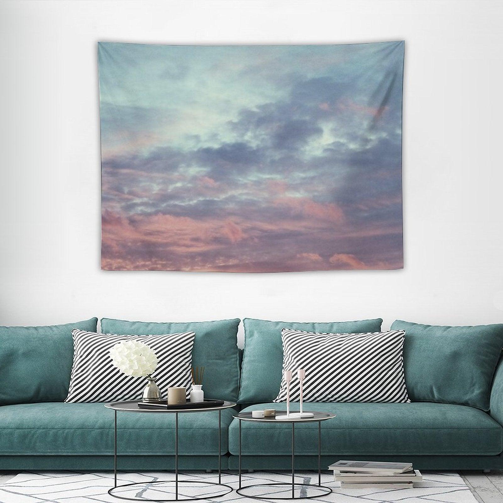Pink Purple And Blue Summer Sunset Tapestry