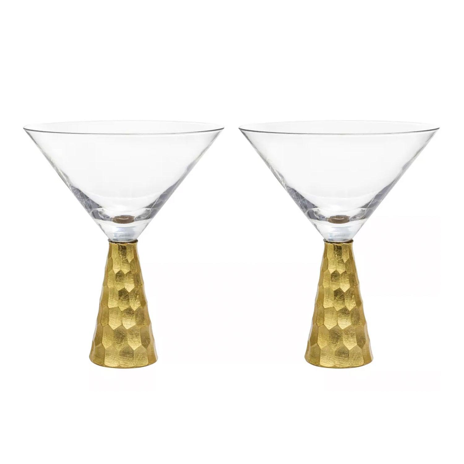 Daphne Gold Set of 2 Martini Glasses 8.79 OZ.
