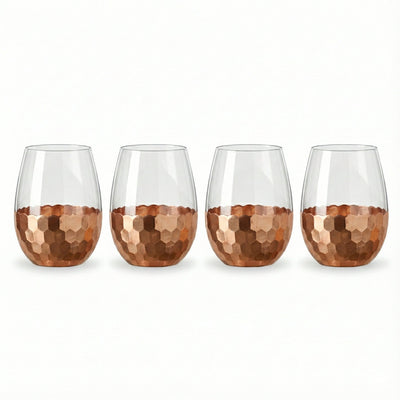 Daphne Copper Set of 4 Stemless Glasses 20OZ.