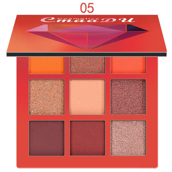 CmaaDu 9 Colors Eye Shadow Diamond Shine Eyeshadow Palette Shiny Highlight Eyeshadow