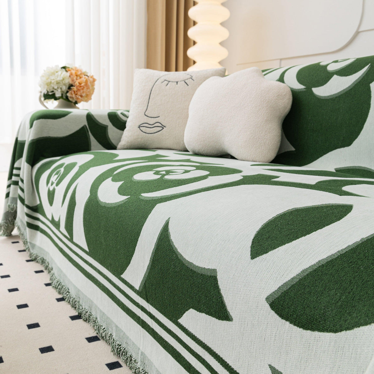 Chenille Sofa Cover Blanket, Couch Cover Blanket Throws for Couches Living Room Furniture Throw Covers
