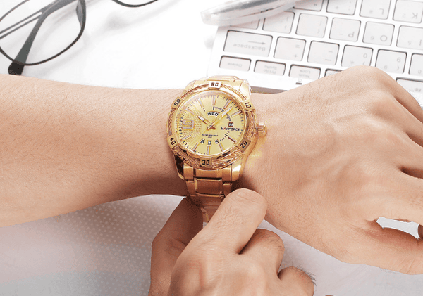 Men's  Luxury Stainless steal Waterproof Watch With Day And Date Display Unique Design Perfect Gift In Modern Metal Men  Wrist Watch Design