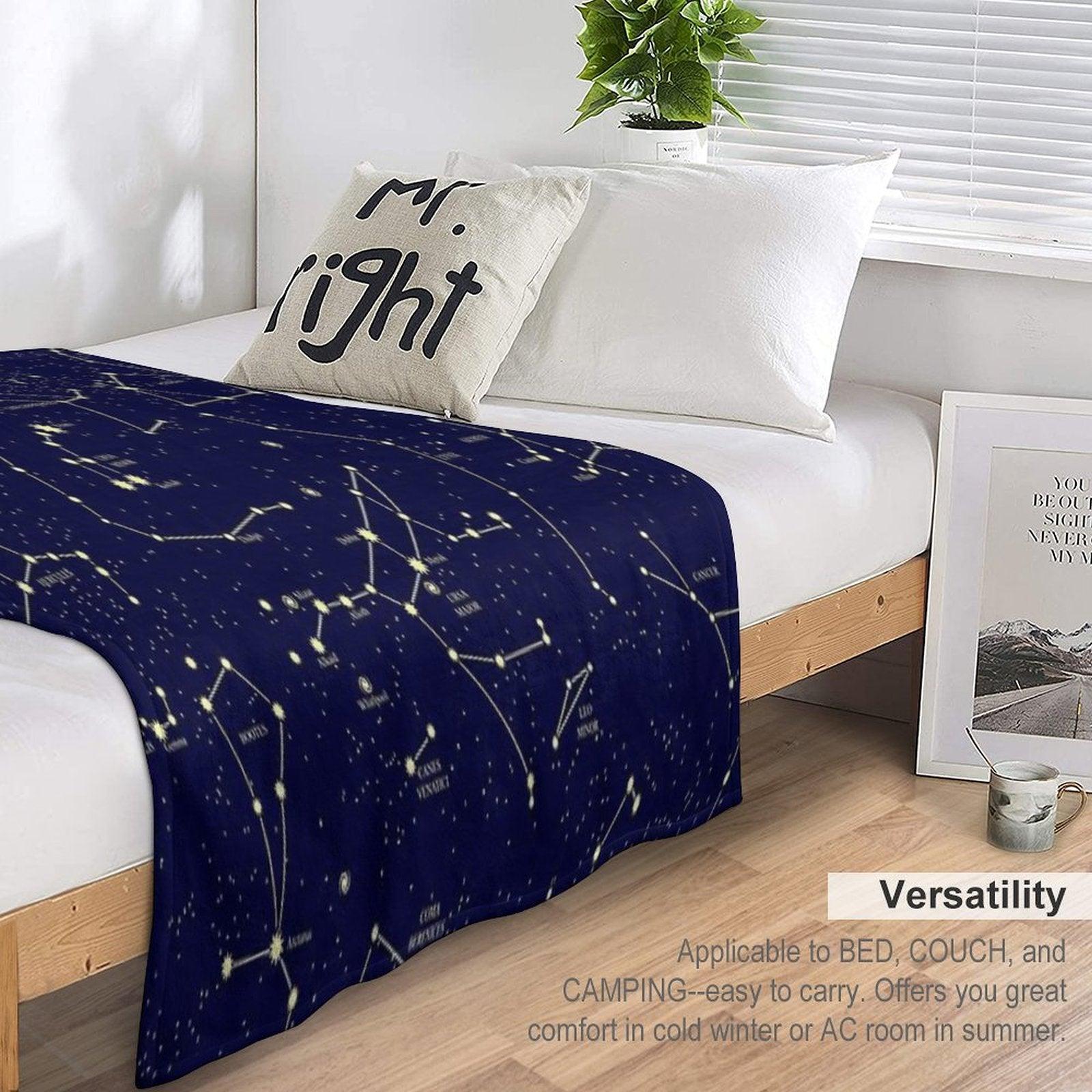 Constellation Astronomy Star Map Night Sky Throw Blanket