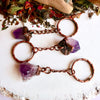 Raw Amethyst Keychain - Spiritual Stone | Handmade by Blackbird & Sage