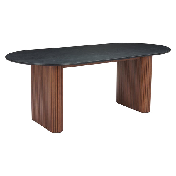 Lassig Dining Table Black & Walnut ZUO Store