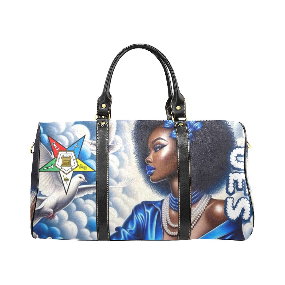 Blue Sky, OES, Sisterhood, Eastern Star, Sorority, Sistar, Masonic, Masonry Travel Bag Black (Small)