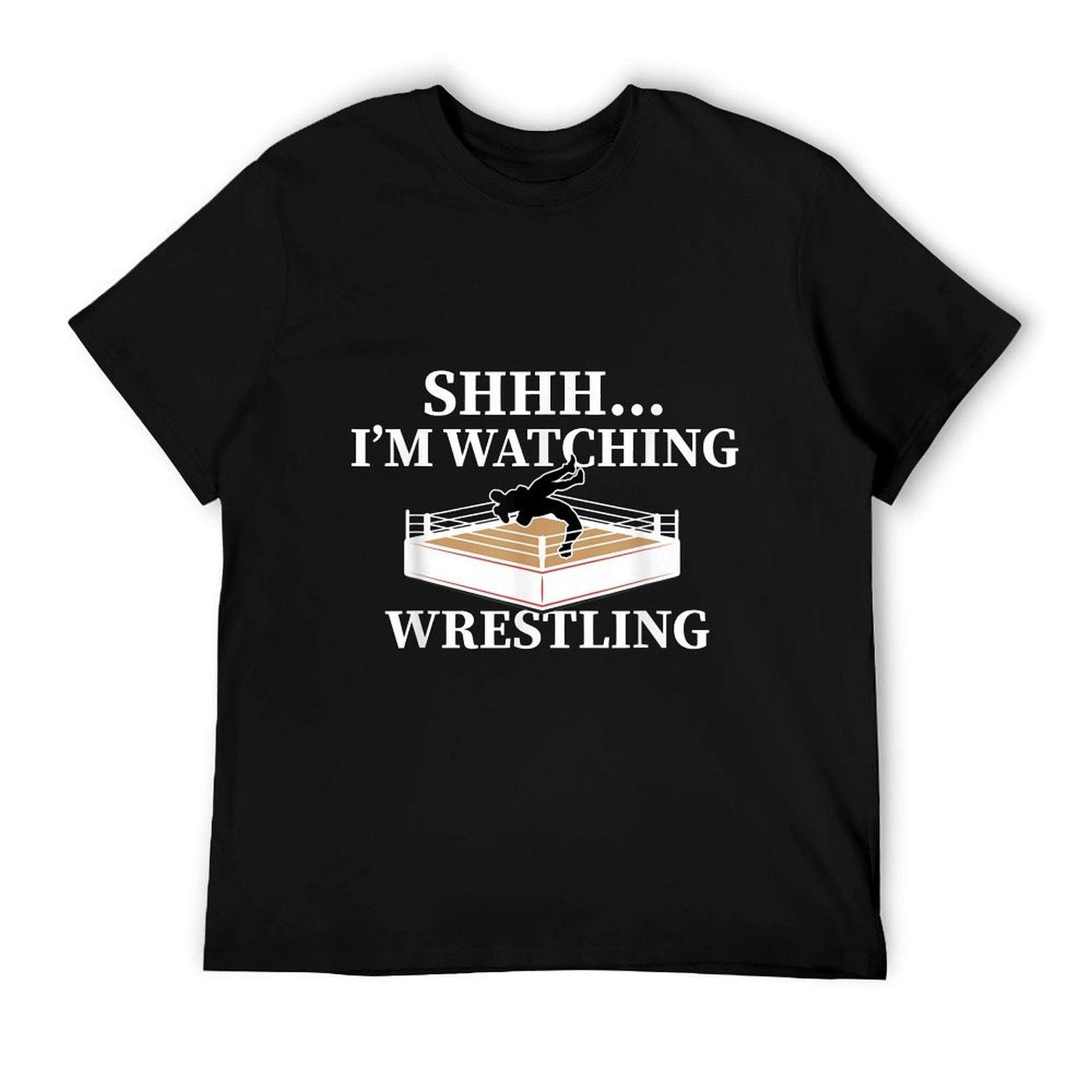 Shhh I'm Watching Wrestling Funny Wrestling Lover Gift T-Shirt
