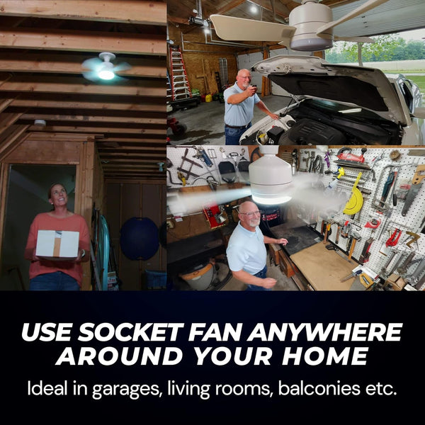 Bell+Howell Socket Breeze Modern Ceiling Fans with LED Lights, 10