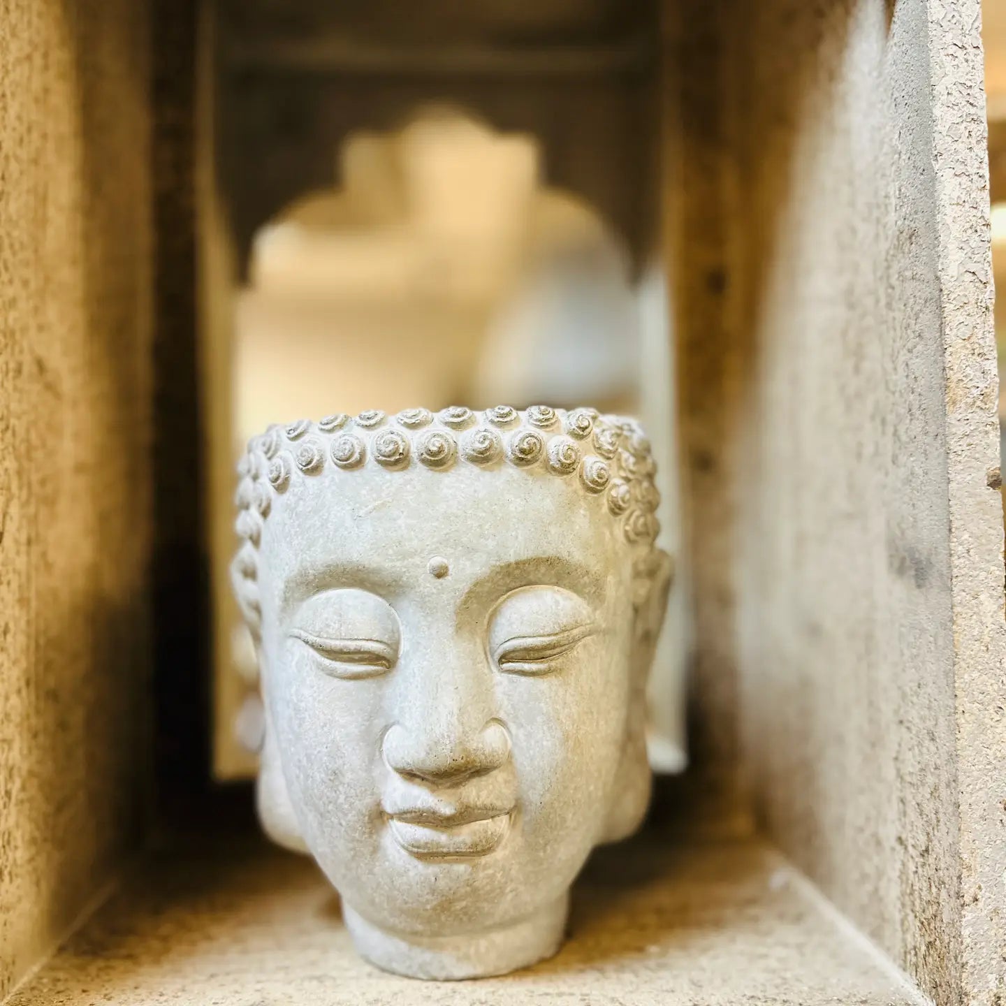 CEMENT WALL MOUNT HANGING BUDDHA PLANTER