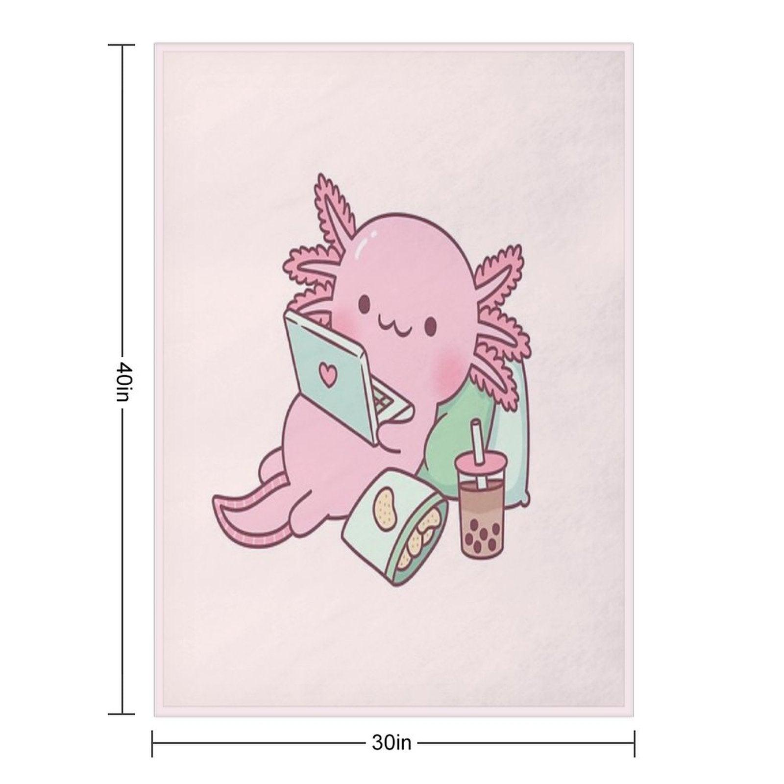 Cute Chilling Axolotl Throw Blanket