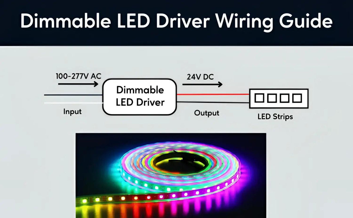 22W LED Driver 24V Dimmable | 110-277V AC to 24V DC Constant Voltage