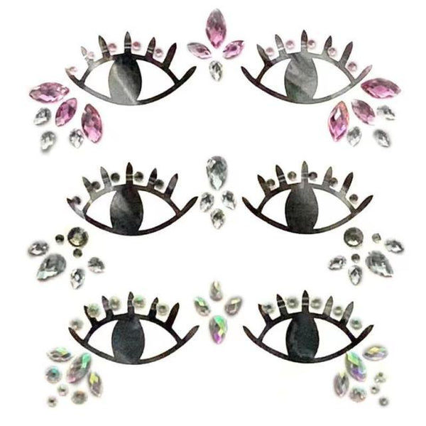 23 Sets Glitter Face Jewels Sticker Temporary Party Face Makeup Tattoo Face Gems Glitter Face Jewels Crystal Stickers For Womens