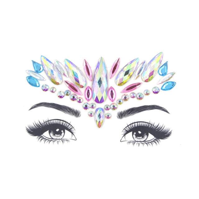 23 Sets Glitter Face Jewels Sticker Temporary Party Face Makeup Tattoo Face Gems Glitter Face Jewels Crystal Stickers For Womens