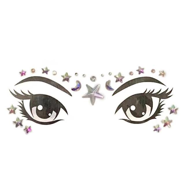 23 Sets Glitter Face Jewels Sticker Temporary Party Face Makeup Tattoo Face Gems Glitter Face Jewels Crystal Stickers For Womens