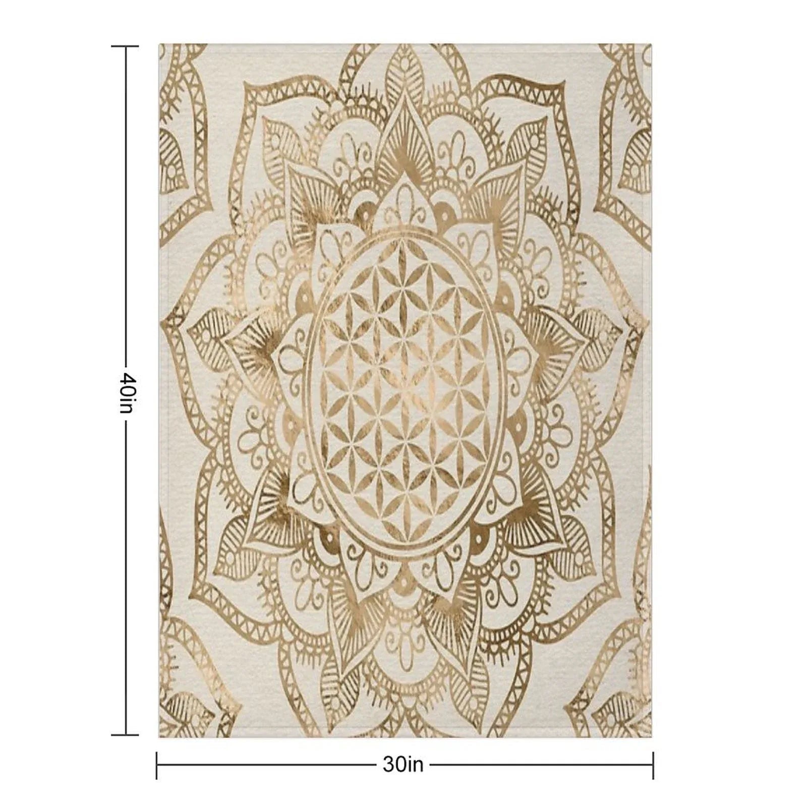 Flower of Life in Lotus - Pastel Golds And Canvas Throw Blanket