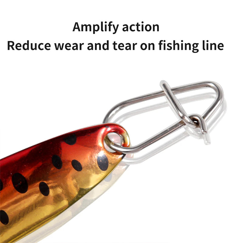 100PCS Stainless Steel Fishing Swivels – Corrosion-resistant for lures/hooks, saltwater/freshwater.