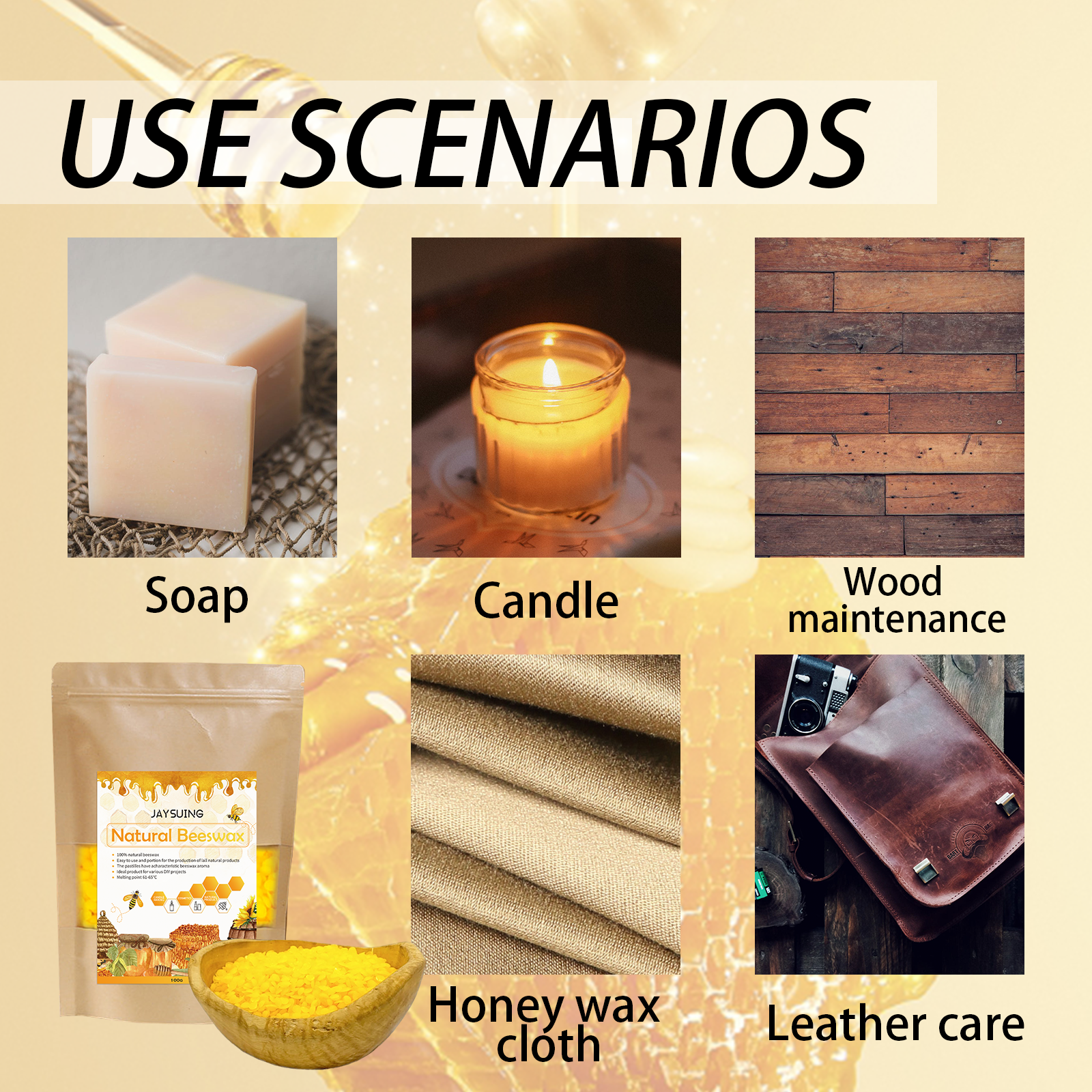 Beeswax Granules, Household Handmade Beeswax Sofa Floor Brightening Maintenance Furniture Leather Care Wax
