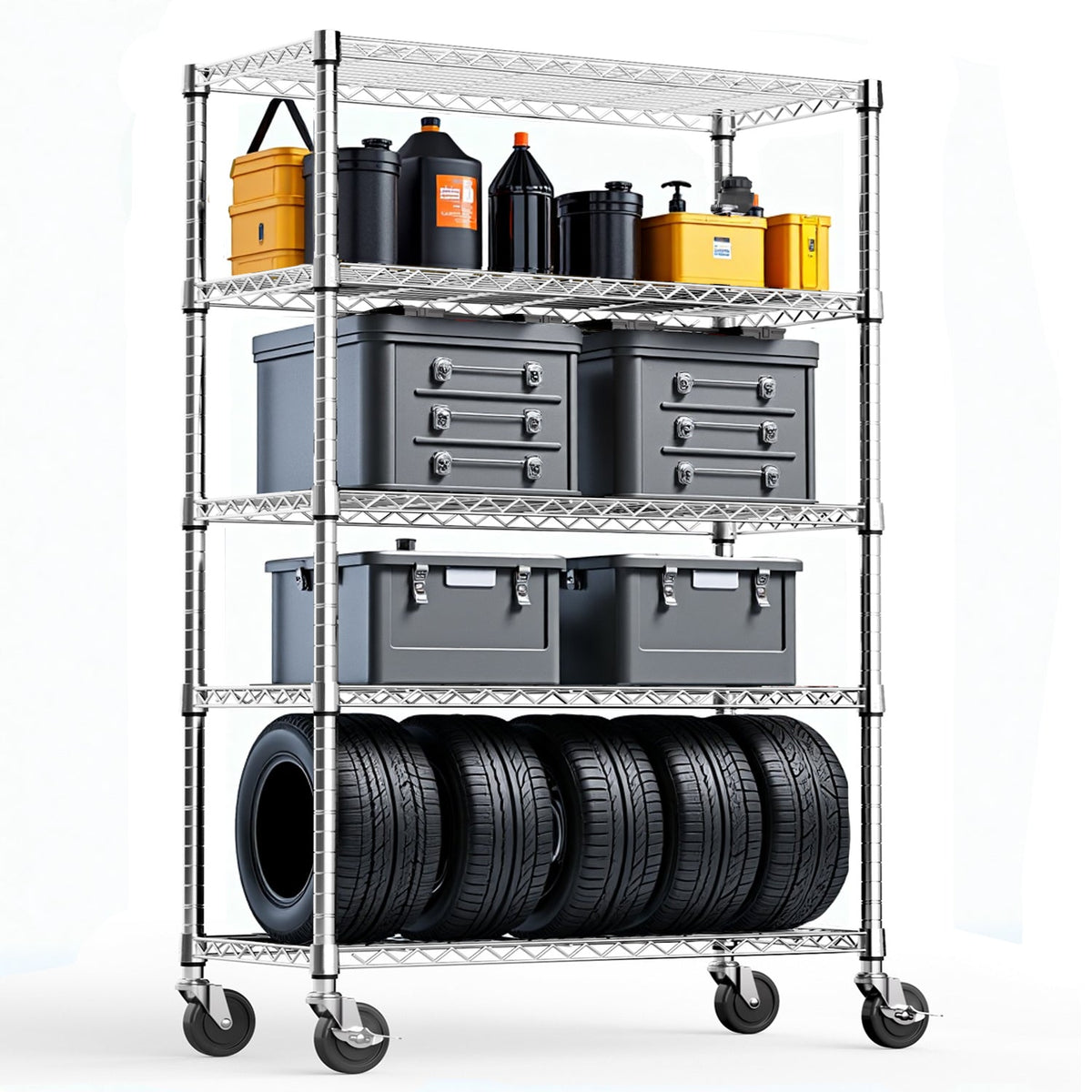 5-Shelf Heavy Duty Metal Storage Shelving Unit
