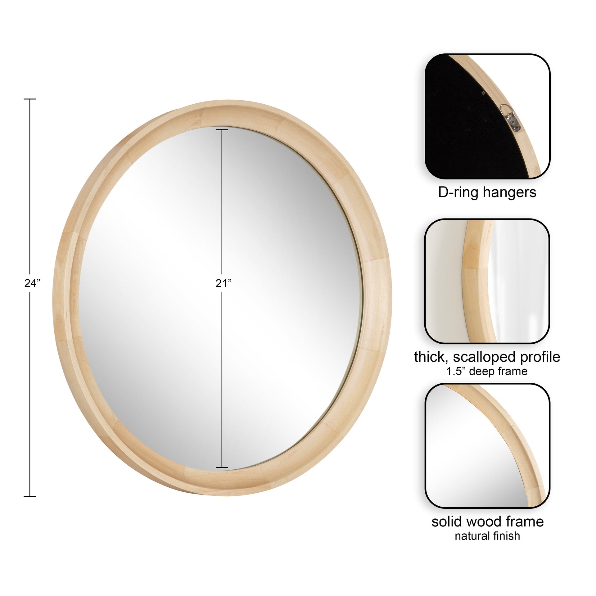 Hatherleigh Round Wood Wall Mirror