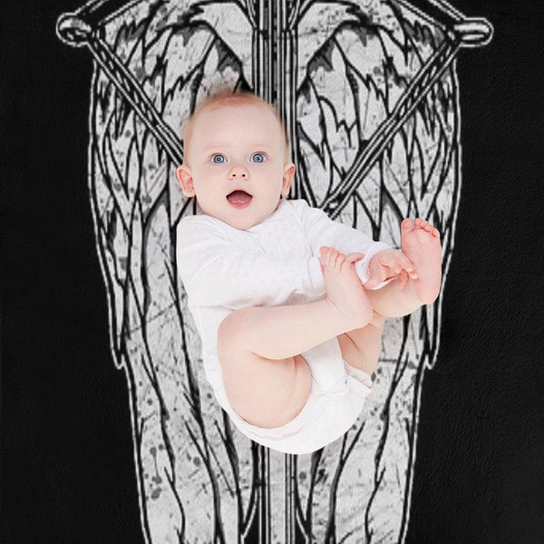 Angel Wings And Crossbow (Dirty) Throw Blanket