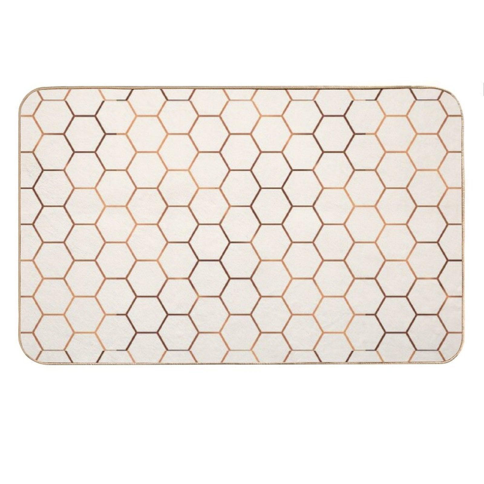 Rose Gold Copper Honeycomb Bath Mat