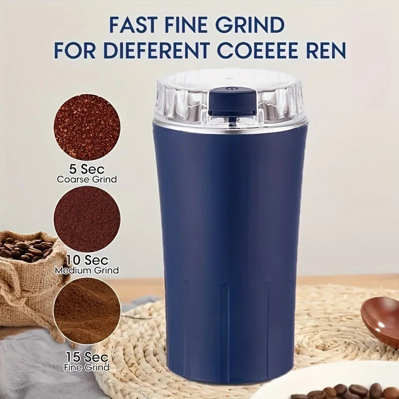 Electric Coffee Bean Grinder Multifunctional with One-Press Control Food Processor Blender for Espresso Nuts Grains Easy Clean