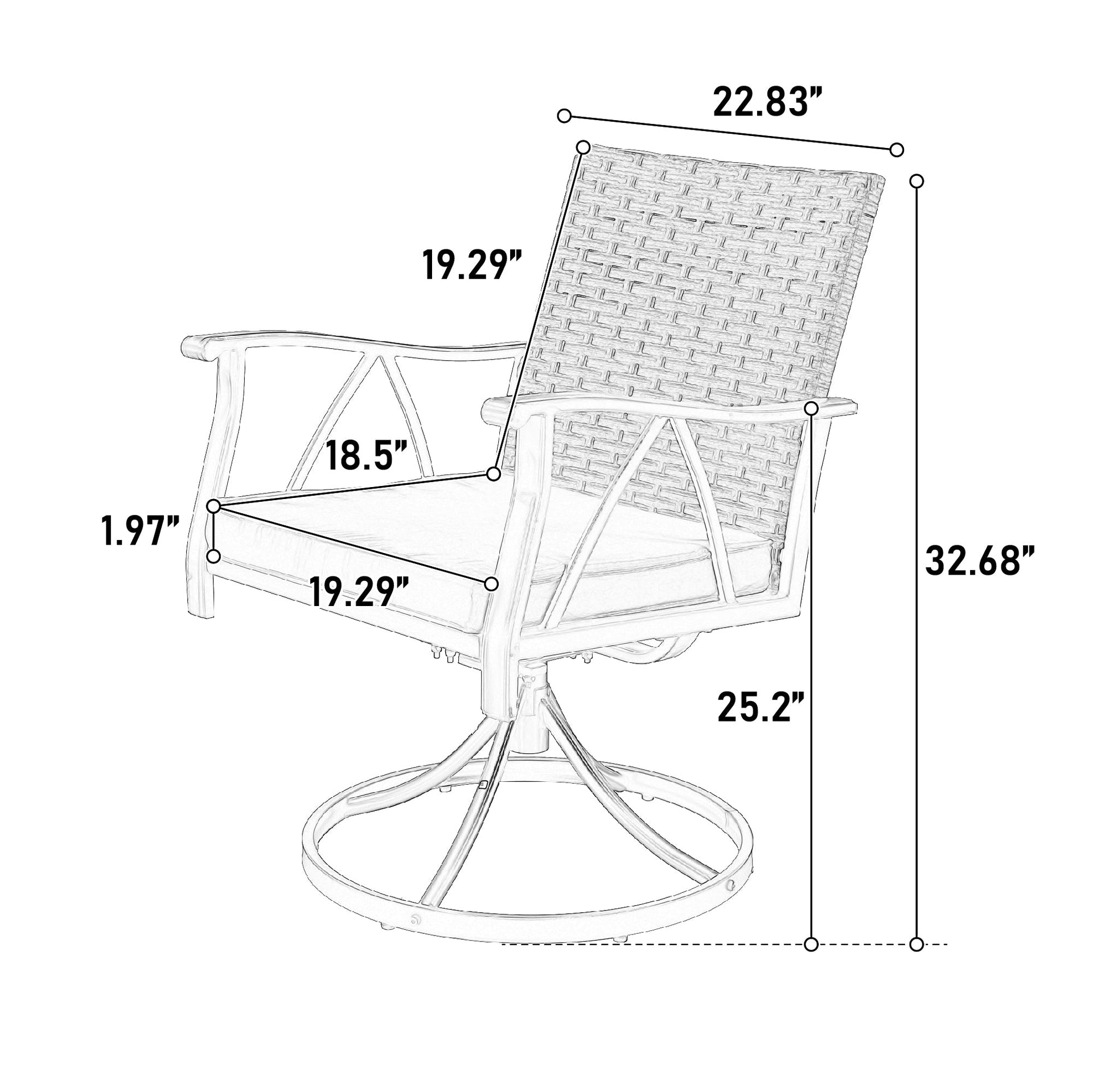 5 Piece Patio Dining Set with Removable Cushions