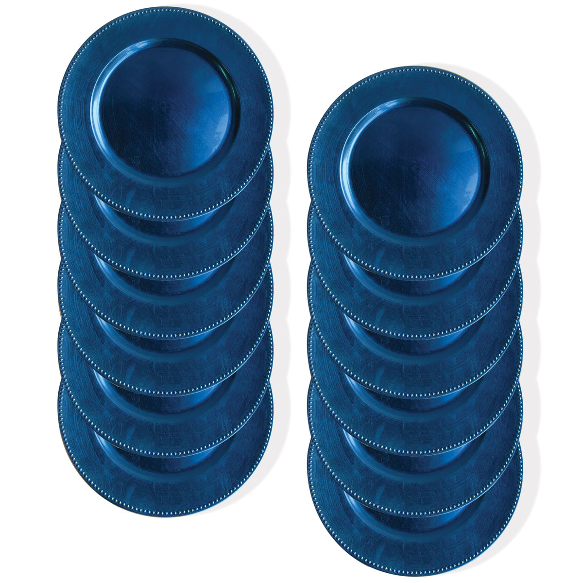 Set of 12 Royal Blue Beaded Charger Plate 13