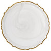 Alabaster Scallop White Charger Plate with Gold Rim by American Atelier