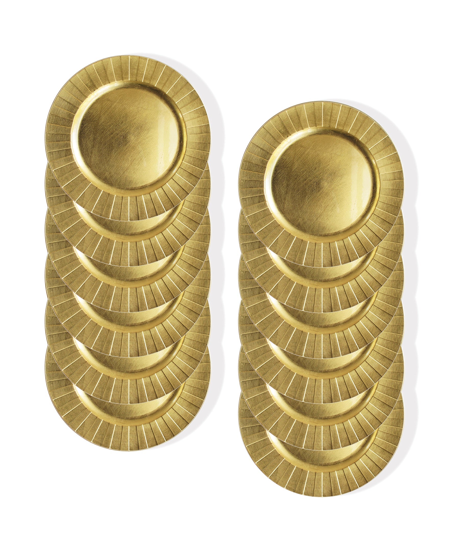 Gold Burst Charger Plate Set, 12 Pieces