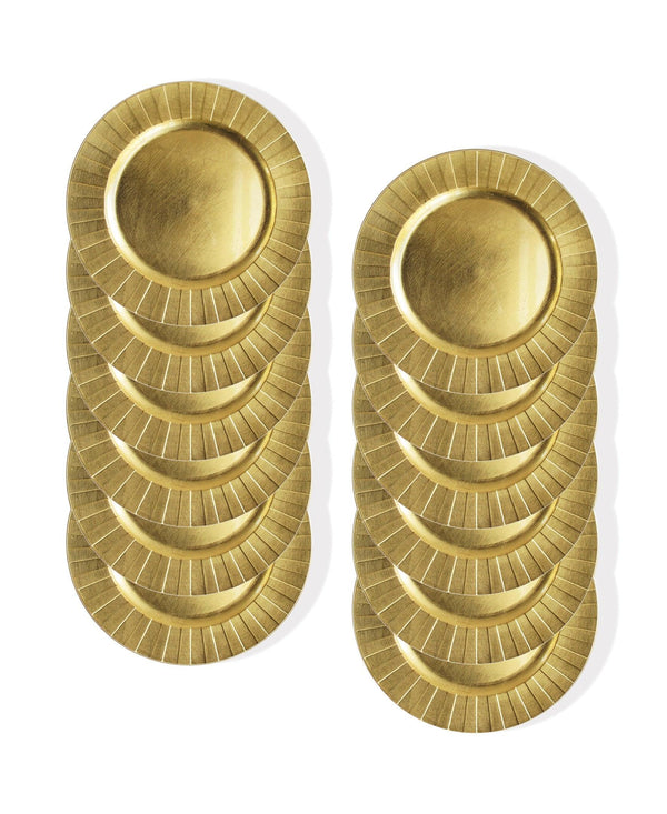 Gold Burst Charger Plate Set, 12 Pieces