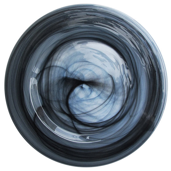 Alabaster Black Glass Charger Plate by American Atelier