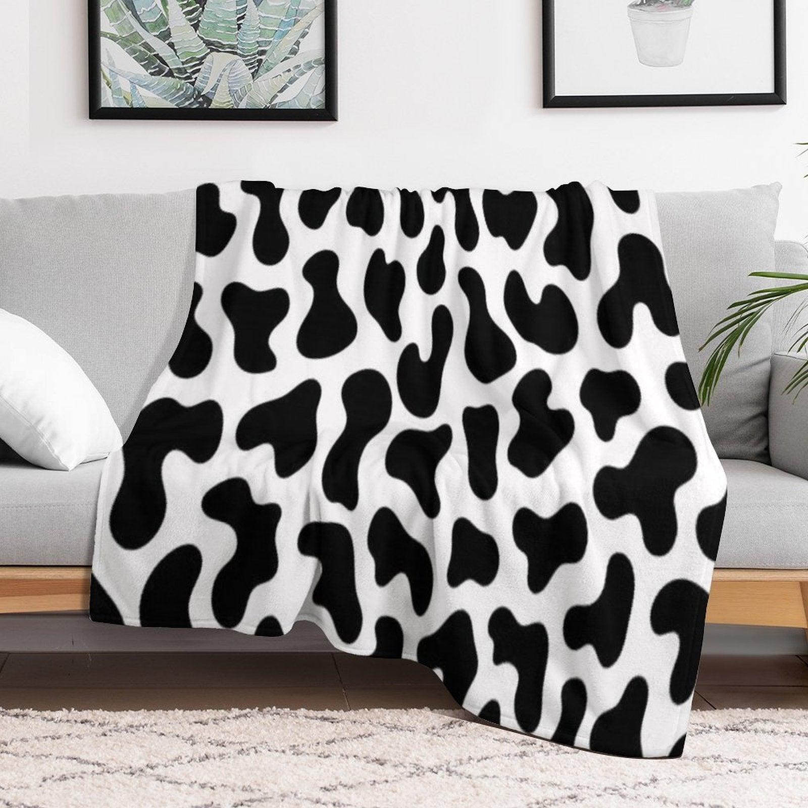 Black Leopard Print Throw Blanket