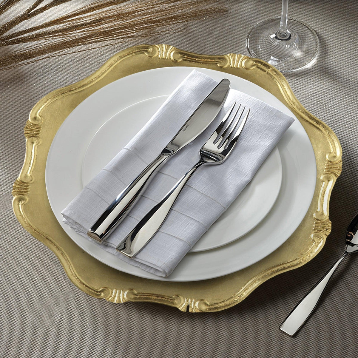 GOLD BAROQUE CHARGERS SET OF 12, 13