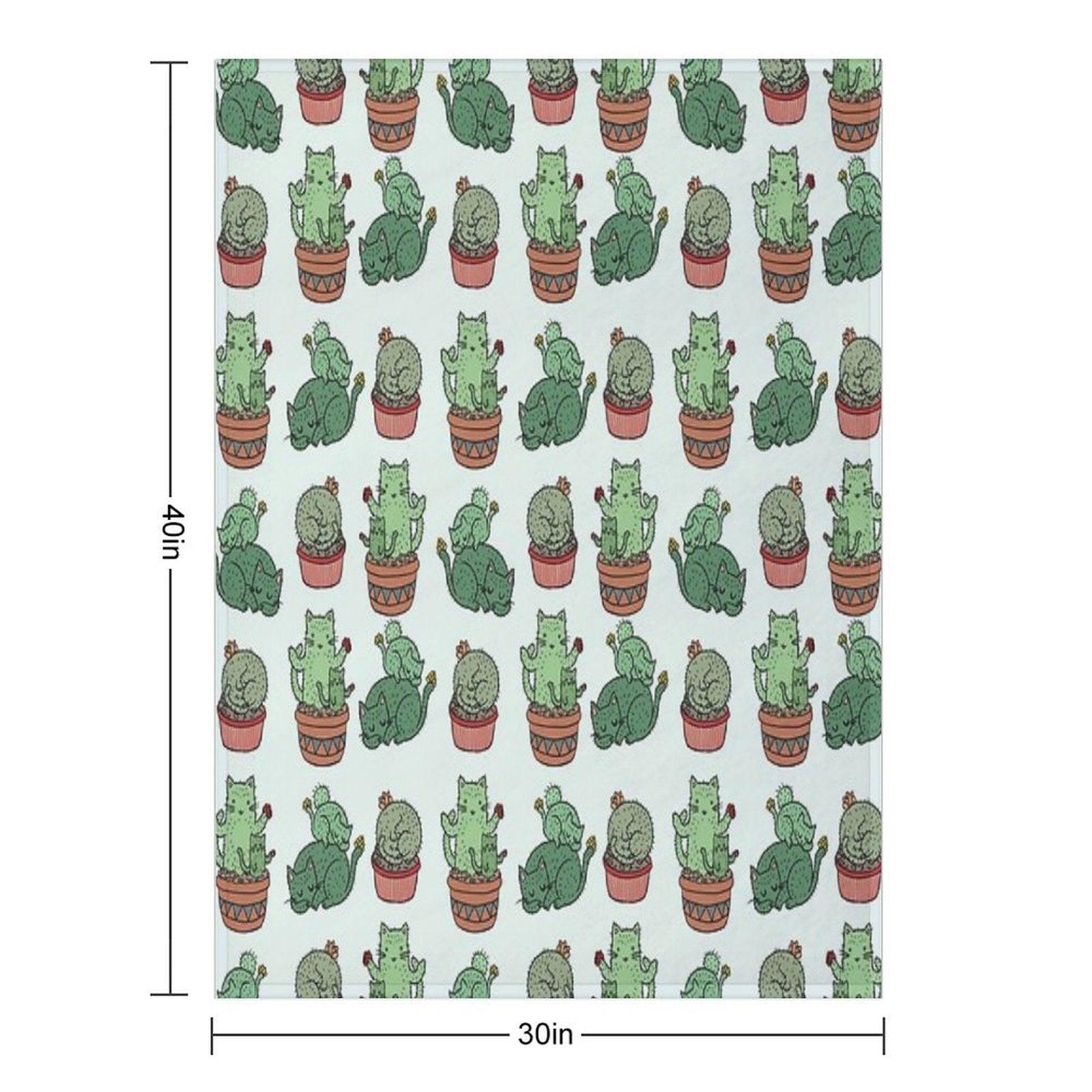Cactus Cats Throw Blanket