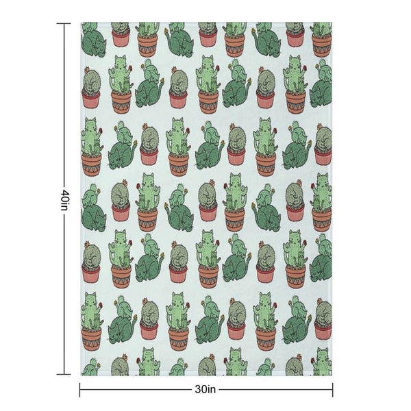 Cactus Cats Throw Blanket