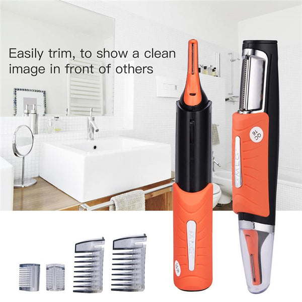 Micro Trimer Hair Cutter Clipper For Men Ear Sideburns Eyebrow with 4 Combs Cleaner Machine Styling Kit