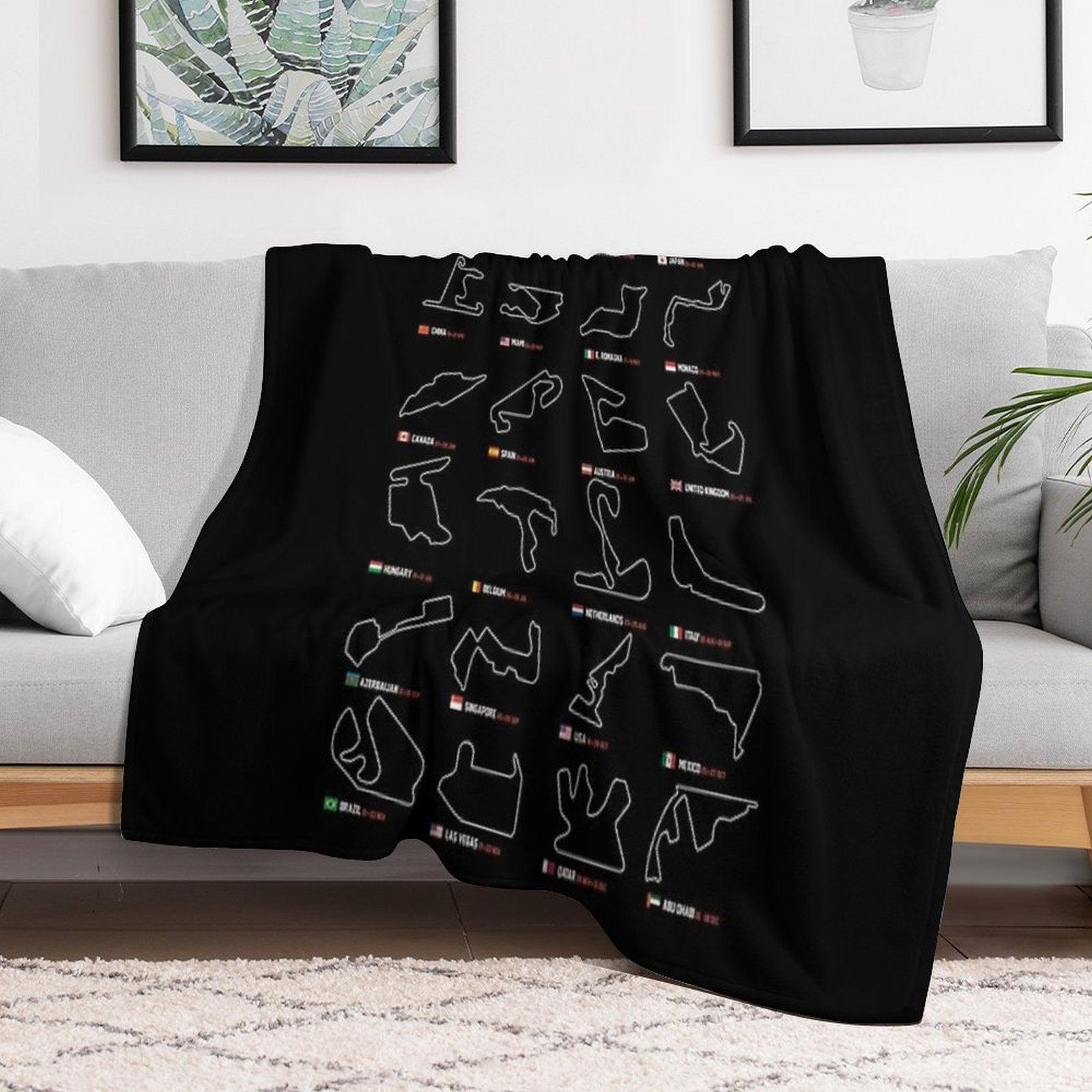 F1 Circuits Throw Blanket