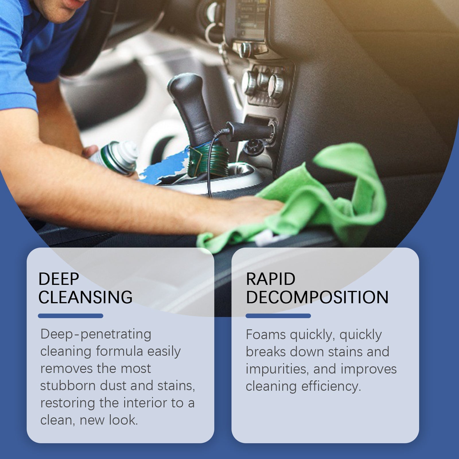 Multi-Purpose Automotive Interior Foam Cleaner, Automotive Leather Fabric Plastic Interior Cleaner