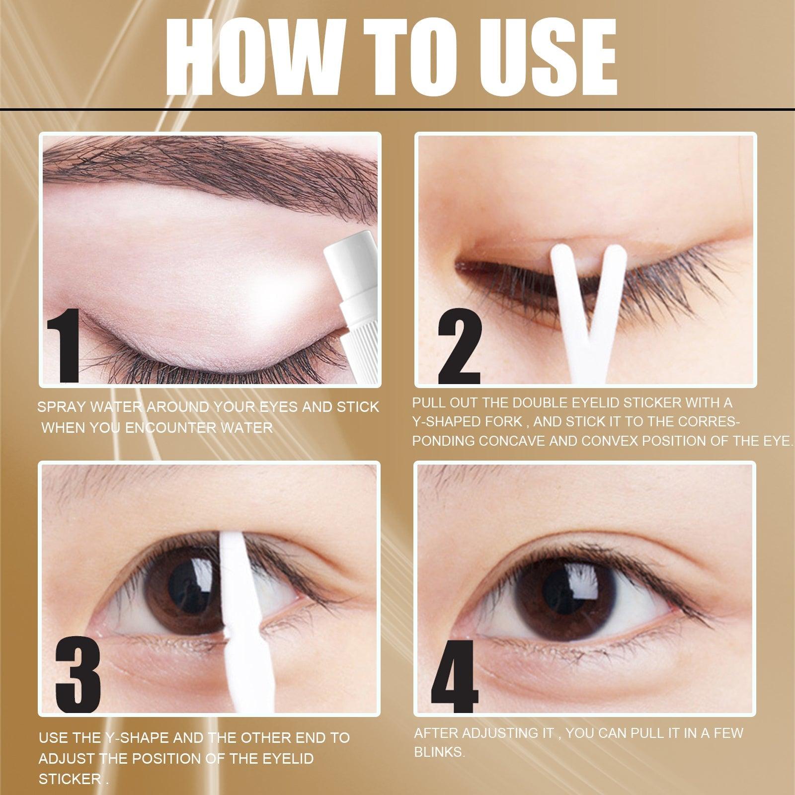 Double Eyelid Styling, Eyelet Lace Mesh Invisible Glue-Free Breathable Super Stick Long Lasting Clip Set