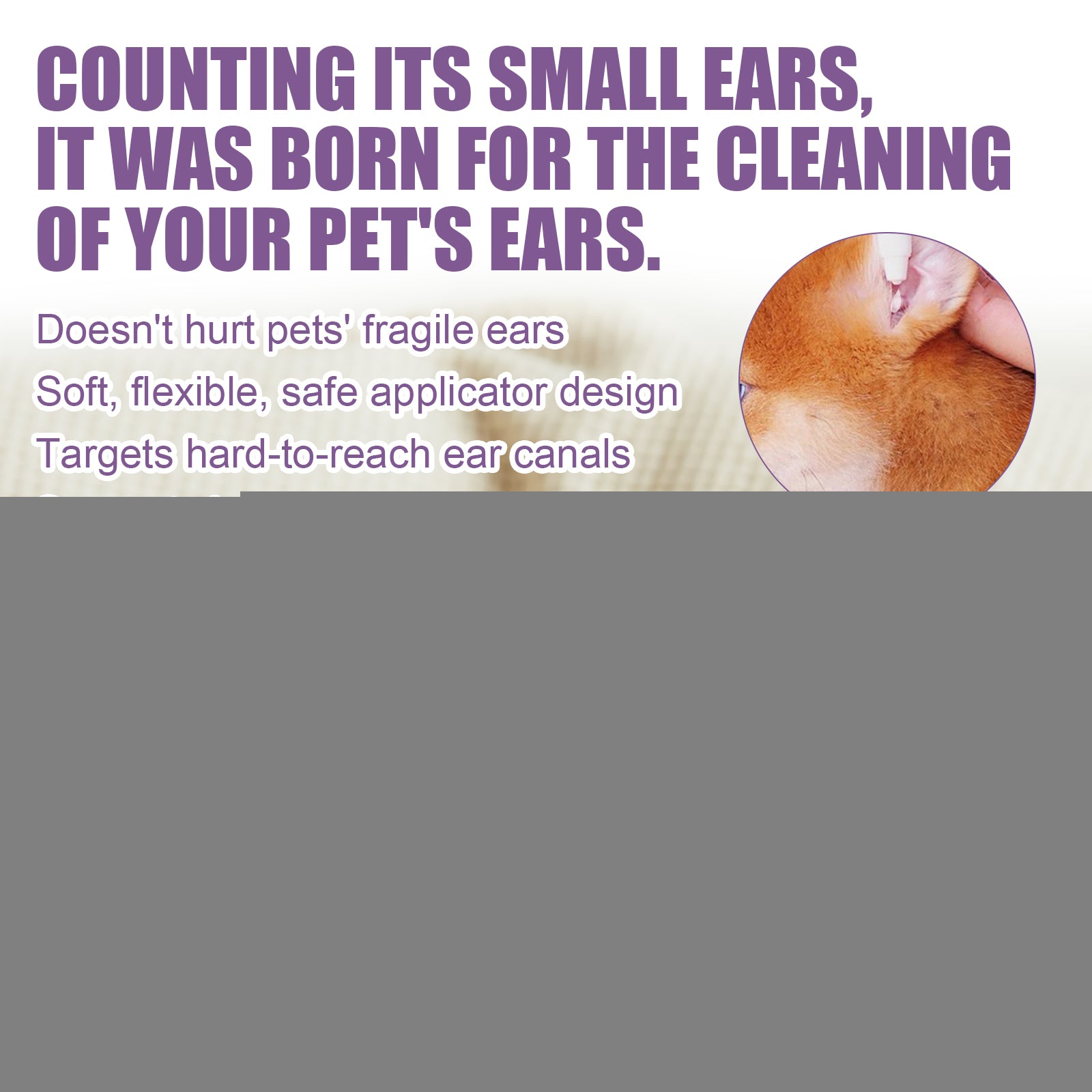 Pet Ear Cleaner, Cats And Dogs Relieves Ear Canal Odors Cleaning Earwax Ear Wash Drops