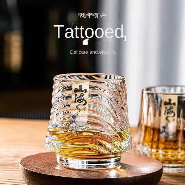 Shanhai glass whiskey cup personalized niche home wine cup mini wine glass beer cup