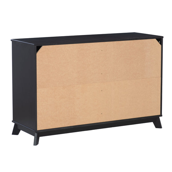 PORTIX BLACK 6 DRAWER DRESSER